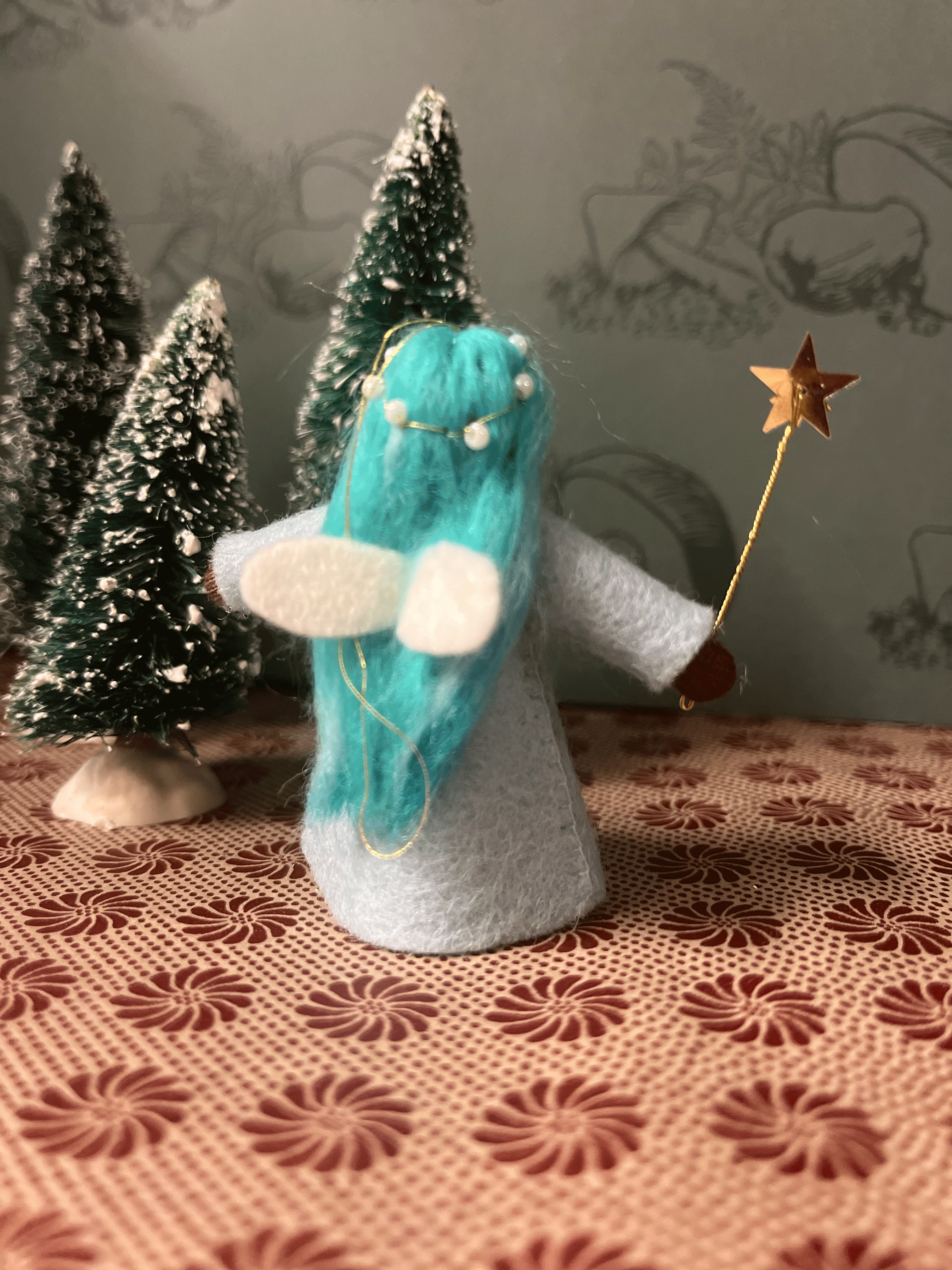 2023 Handmade Black & Blue Wishing Fairy Doll - Waldorf Style Felt Fairy Toy for Kids | Magical Gift for Birthdays, Christmas & Imaginative Play