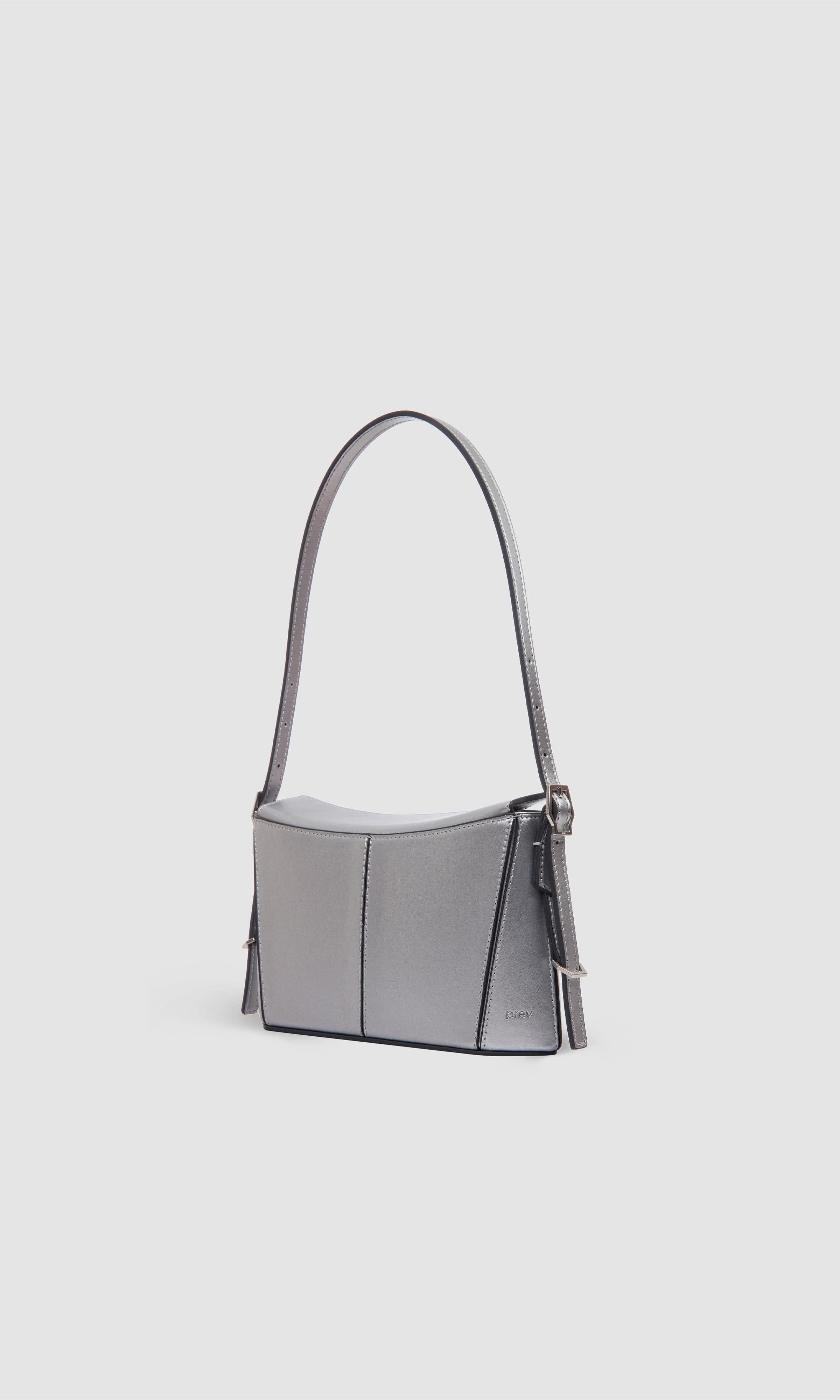 Kiara Women's Vegan Leather Mini Crossbody Bag - Silver | Stylish & Cruelty-Free Handbag for Everyday Use, Work, and Parties