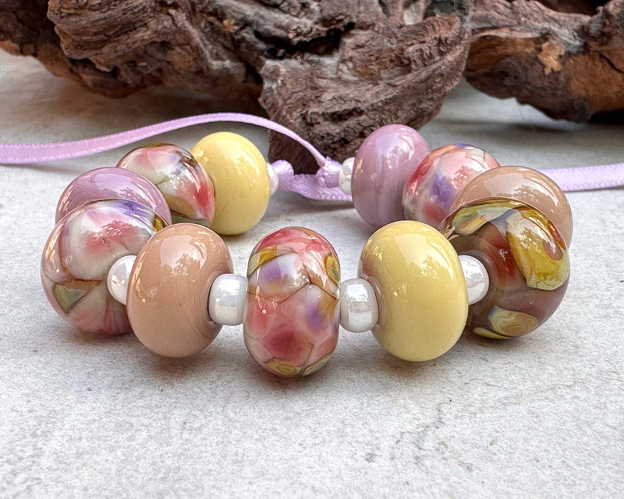 Vibrant Spring Lampwork Beads Mix - Handmade Glass Beads for Jewelry Making, DIY Crafts & Scrapbooking - Perfect for Necklaces, Bracelets and Home Decor