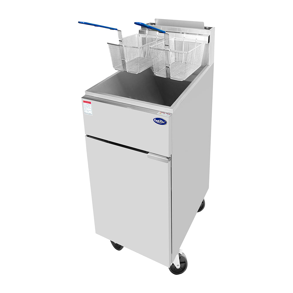 Atosa ATFS 50 50 Lb. Commercial Gas Deep Fryer - 136,000 BTU Heavy Duty Restaurant Equipment for Fast Food & Catering Businesses