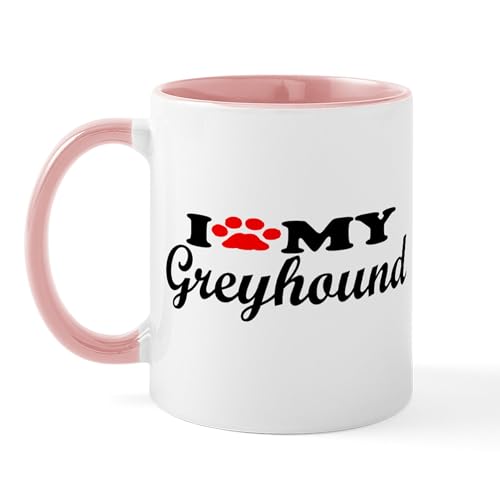 White/Pink Inside - Greyhound I Love My Mug