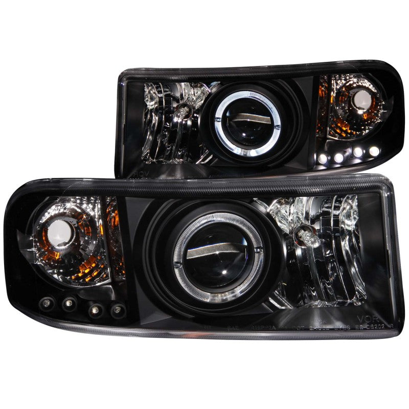 ANZO Black Projector Headlights with Halogen Bulbs for 1994-2002 Dodge Ram 1500/2500/3500 - High Performance Lighting Upgrade for Night Driving & Off-Road Use