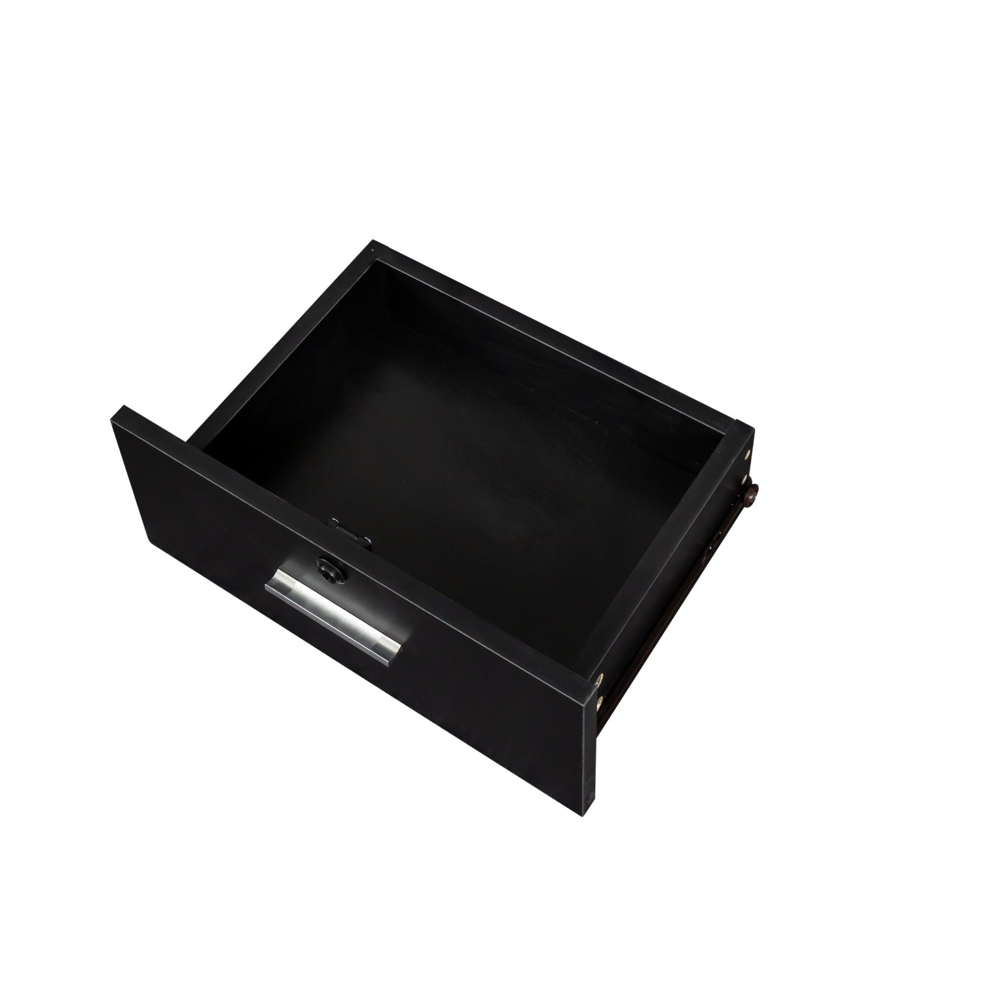 Modern Black Simple Hair Desk with Multi-Layer Storage - Large Capacity Vanity Organizer for Makeup, Jewelry & Hair Accessories | Perfect for Bedroom, Bathroom & Dressing Room