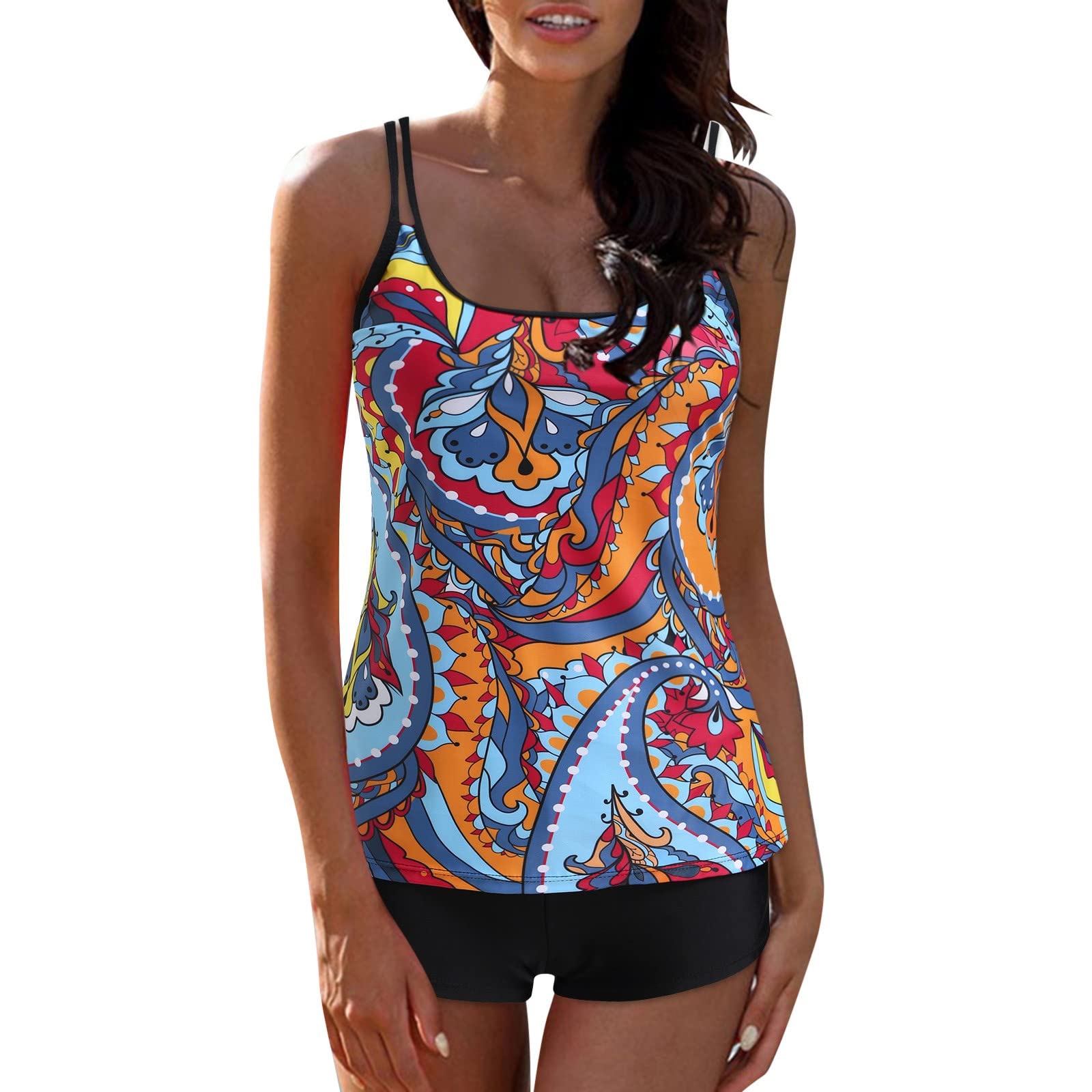 Plus Size Women's Stylish Swim Dress with Shorts - Halter Sleeveless Bathing Suit for Beach, Pool & Vacation | Casual Comfort Swimwear