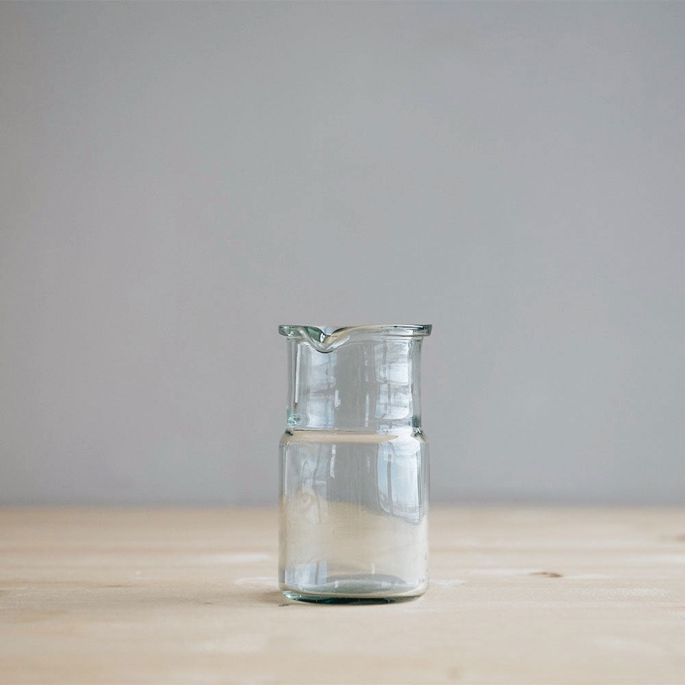 Eco-Friendly Small Recycled Glass Carafe for Water, Juice & Wine - Perfect for Dining, Gifts & Home Decor