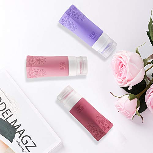 Leakproof Silicone Travel Bottles Set - TSA Approved Cosmetic Containers for Shampoo, Conditioner & Facial Cleanser | Portable Toiletry Accessories for Vacation, Gym & Air Travel