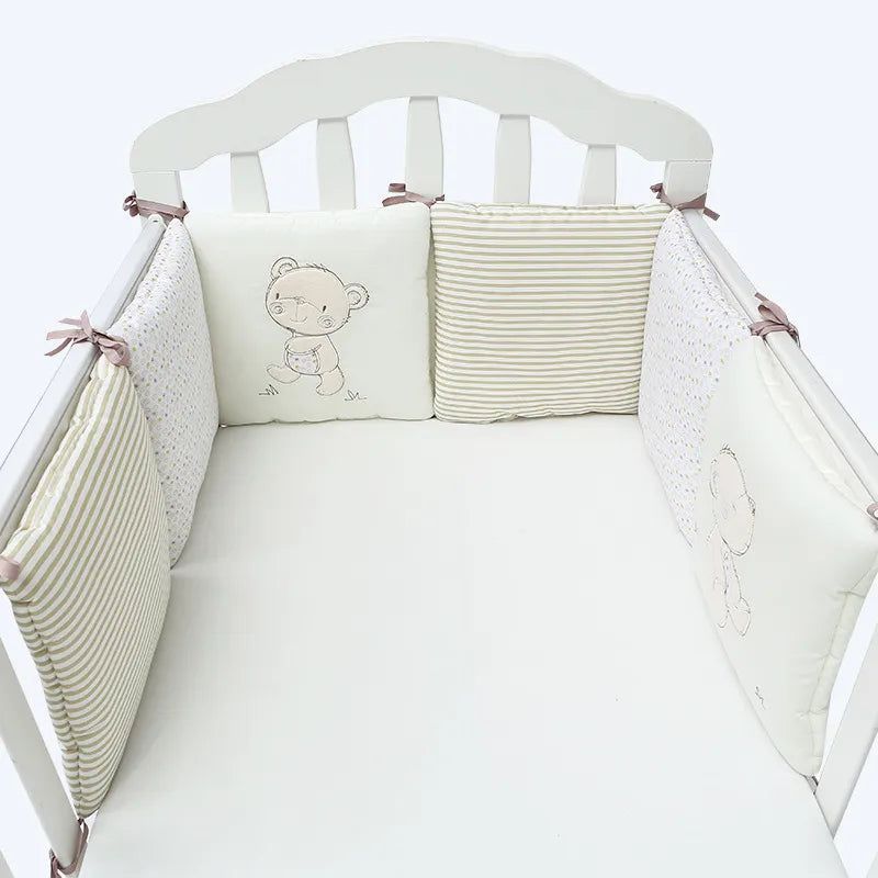 Soft Cotton Baby Cot Bumper Protector - Anti-Collision Crib Padding for Newborn Safety | Nursery, Daycare & Home Use