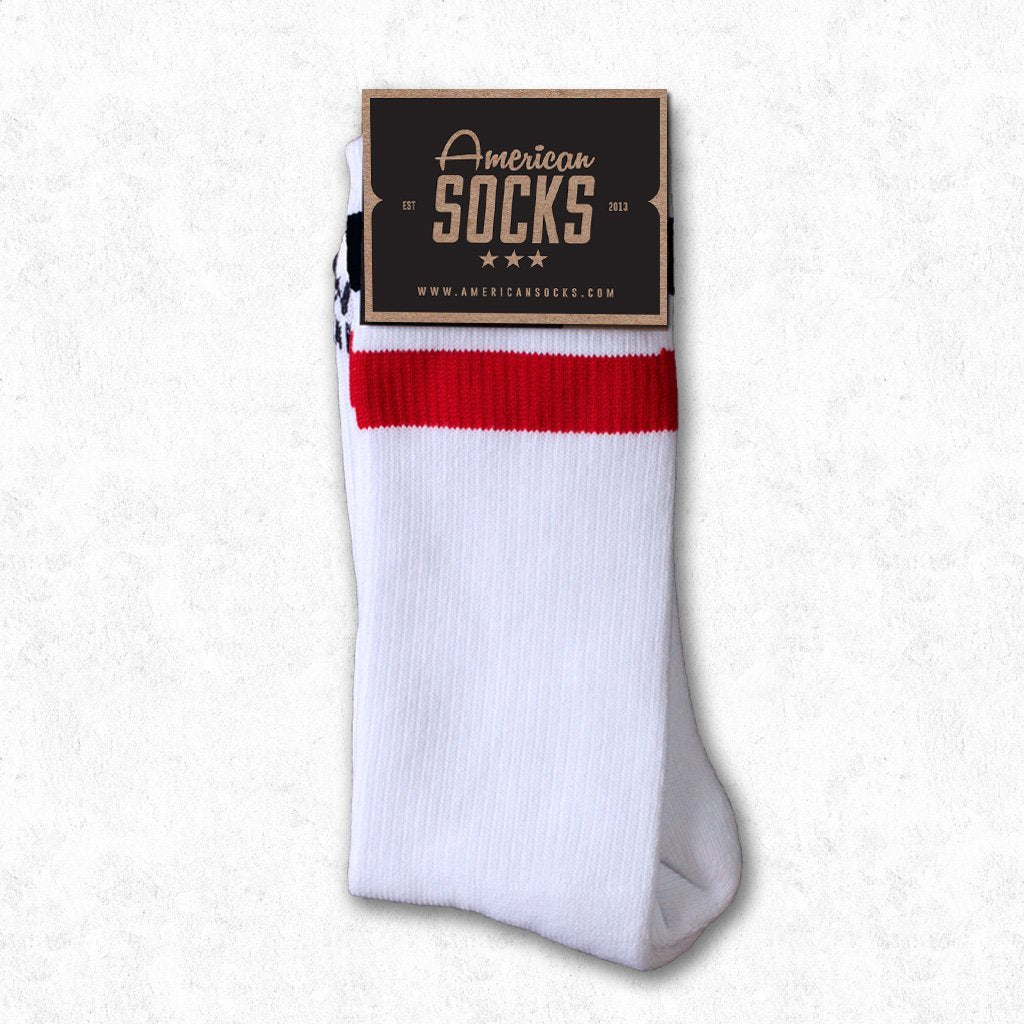 American Flag Socks for Teens - Mid High Anarchist Style Socks - Perfect for Patriotic Outfits & Punk Fashion