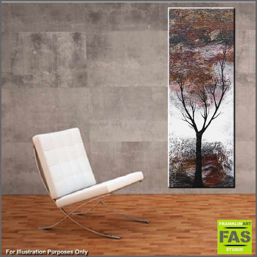 Abstract Realism Brown Tree Wall Art - Handmade Canvas Painting for Home & Office Decor - Perfect for Living Room, Bedroom, or Office Spaces