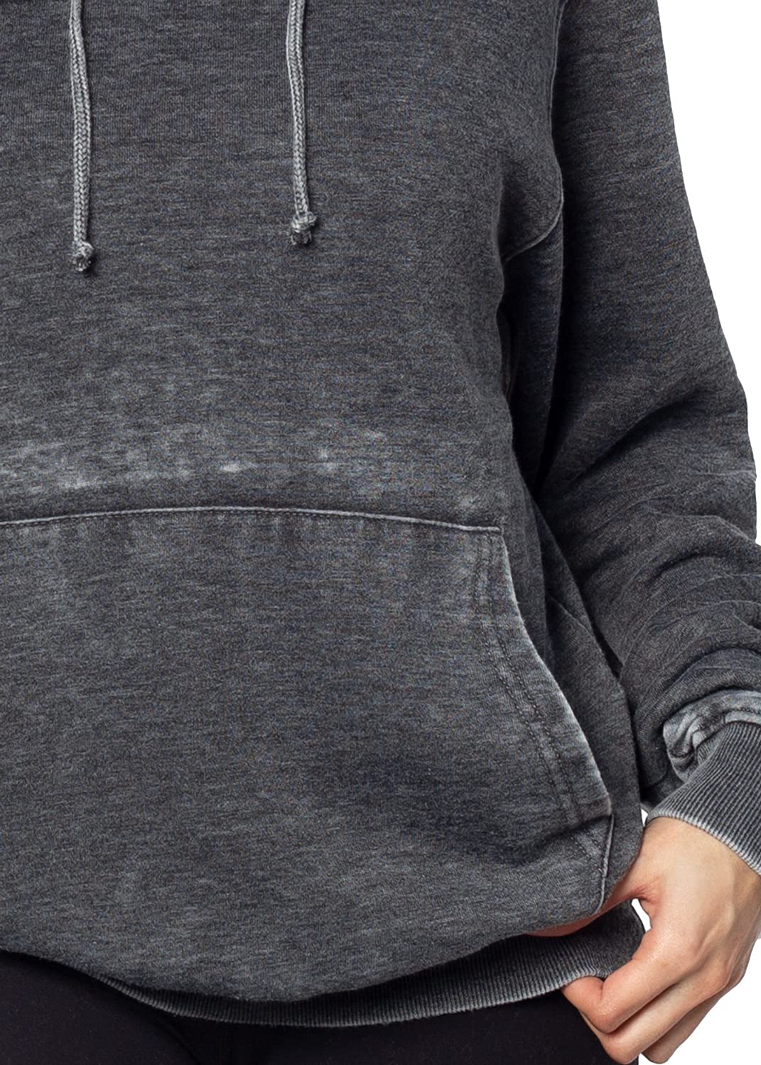 Chicka-d Women's Standard Burnout Everybody Hoodie - Soft Charcoal Pullover Sweatshirt for Casual Wear, Lounge & Street Style | Size X-Large
