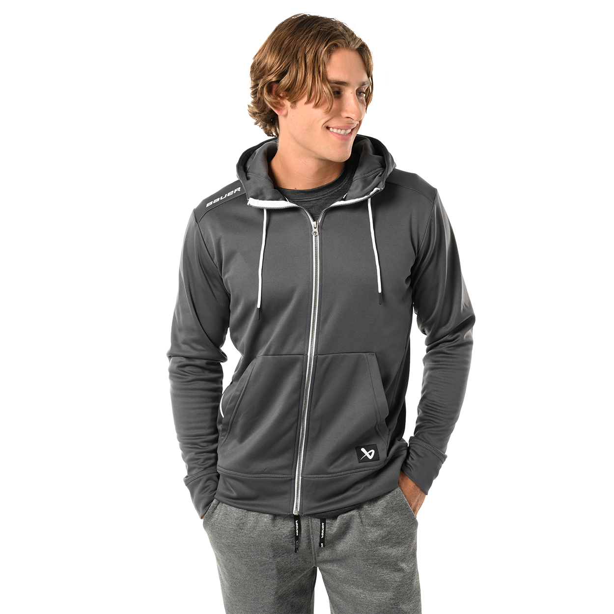 Bauer Team Fleece Zip Hoodie for Men & Women - Warm & Comfortable Senior Pullover for Hockey Fans & Outdoor Activities