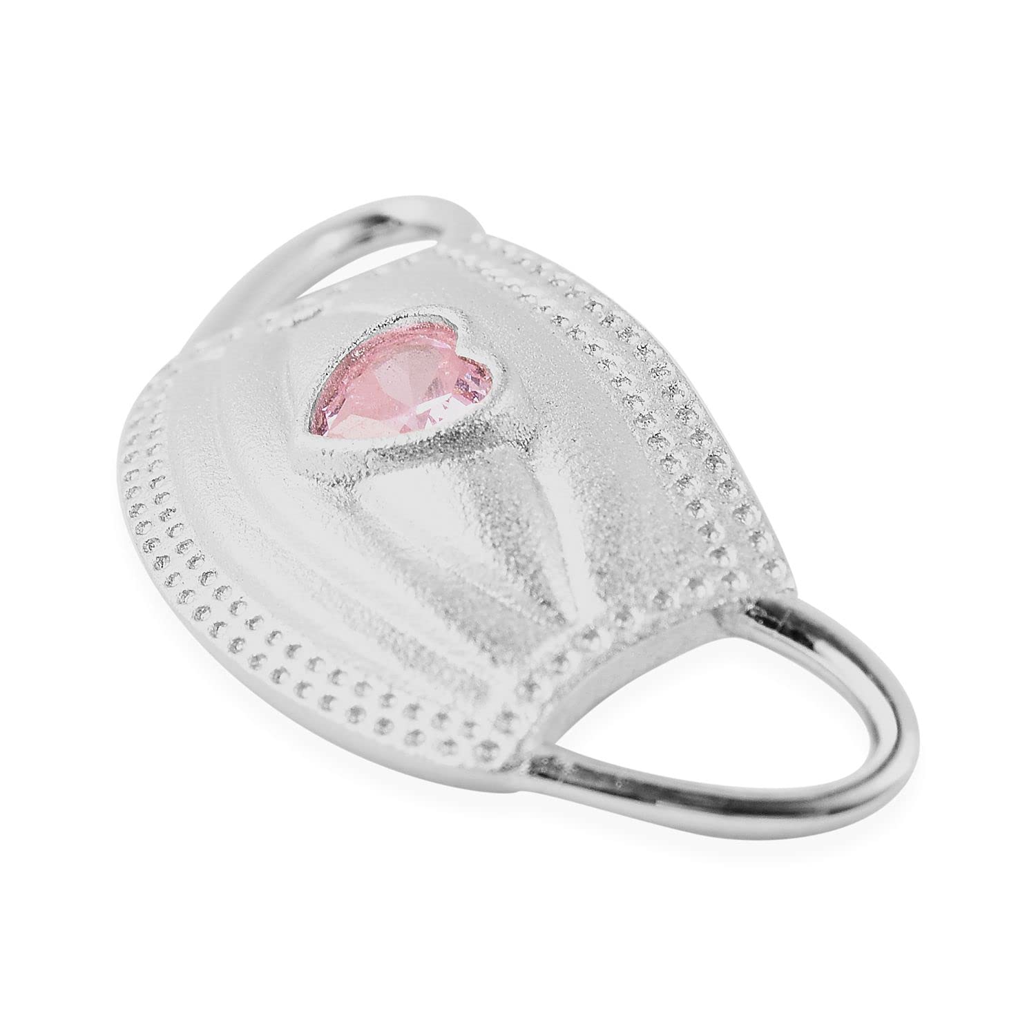 Shop LC Simulated Pink Diamond Charm Mask Pendant - 925 Sterling Silver Jewelry for Women | Perfect Nurse & Doctor Gift for Birthday, Graduation & Appreciation | Medical-Themed Fashion Accessory for Healthcare Workers
