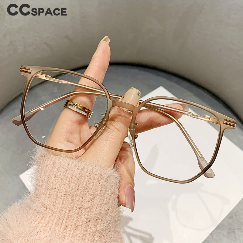 CCspace Women's Full Rim Square TR90 Alloy Eyeglasses Frame 56493 – Lightweight & Durable for Work, Reading & Fashion
