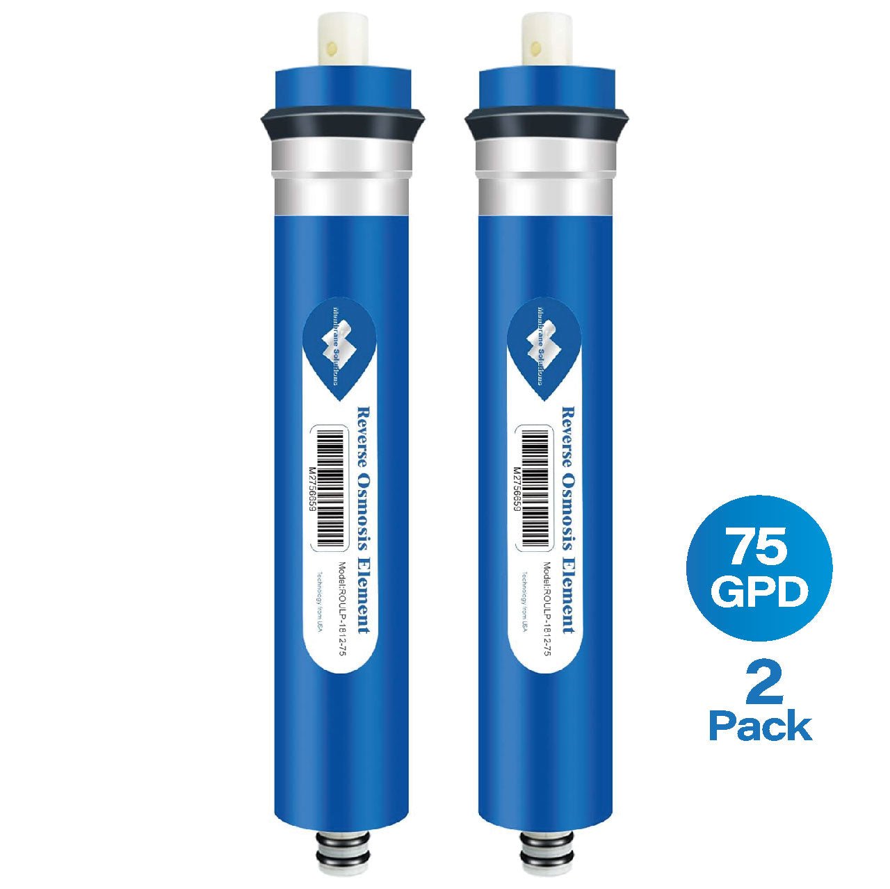 Membrane Solutions RO 50/75/100/150 GPD Reverse Osmosis Water Filter Replacement Cartridge for Under Sink Purification System - Perfect for Home, Office & RV Water Filtration Needs