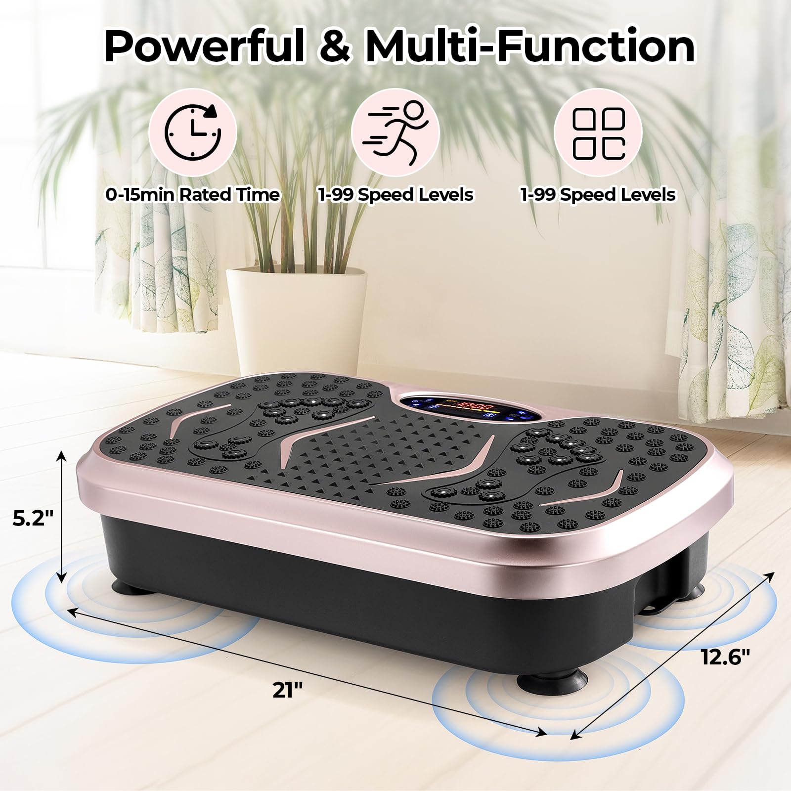 Arlopu 3D Vibration Plate Exercise Machine - Whole Body Workout Equipment for Weight Loss & Lymphatic Drainage | Home Gym Fitness Platform with Resistance Bands | Perfect for Home Workouts, Muscle Recovery & Cellulite Reduction