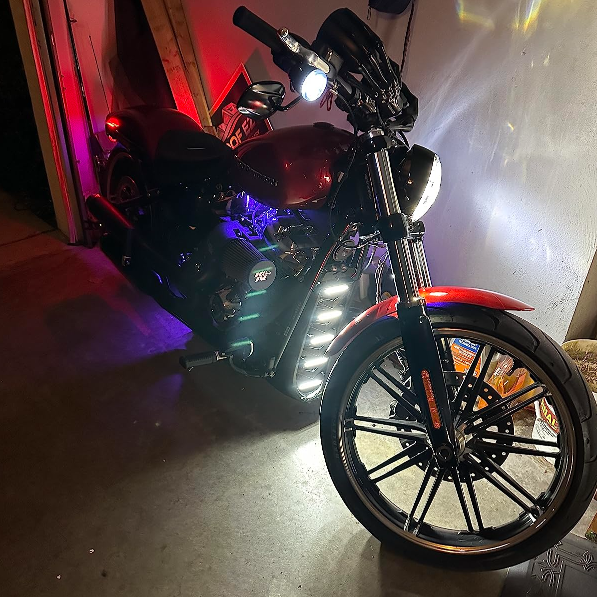 Eagle Lights LUMENSHIELD Chin Spoiler & Radiator Guard with LED Light Bars for 2018+ Harley Davidson Softail - Motorcycle Front Protection & Custom Styling for Night Riding & Urban Commuting