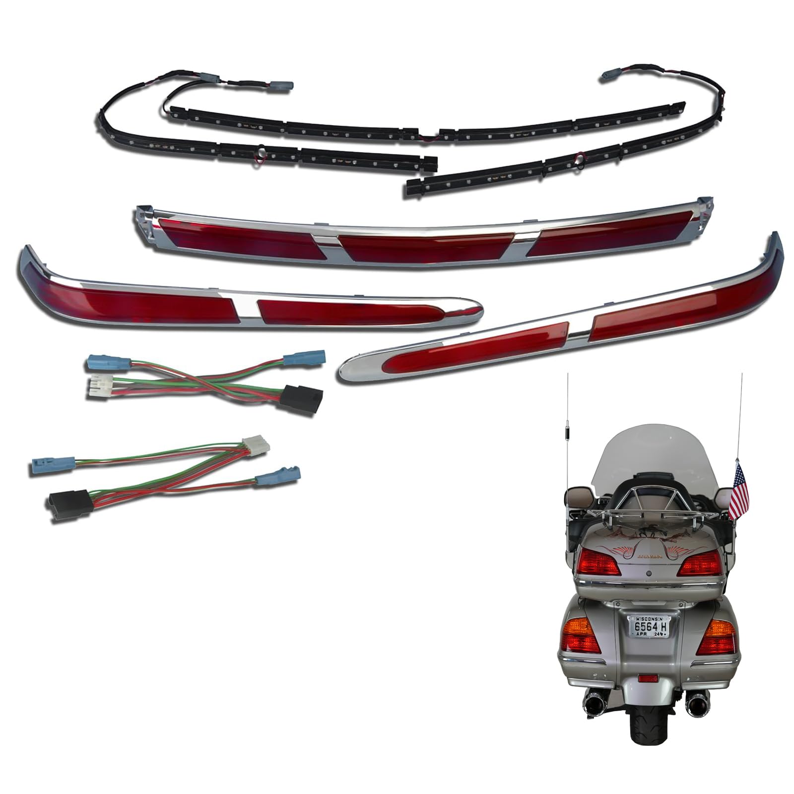Chrome Trunk Molding LED Light Set 52-701A for Car Customization