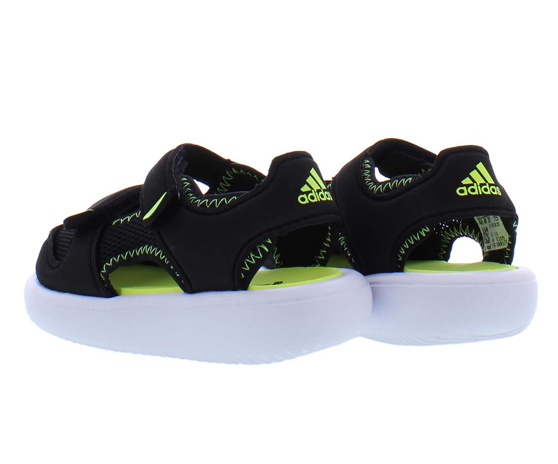 Adidas Water Sandal CT Baby Boys Shoes Size 4 - Black/Neon | Comfortable & Durable Water Shoes for Toddlers, Perfect for Beach, Pool & Outdoor Play