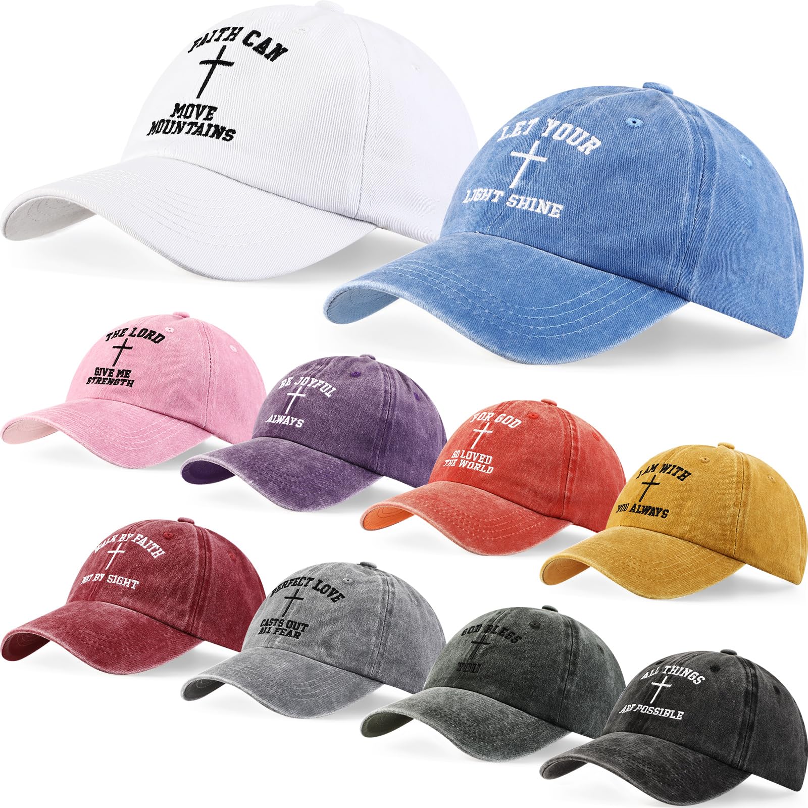 10 Pcs Easter Party Hats - Religious Jesus Baseball Caps for Men & Women - Christian Easter Gifts & Party Supplies - Perfect for Church Events, Easter Celebrations & Sunday Services