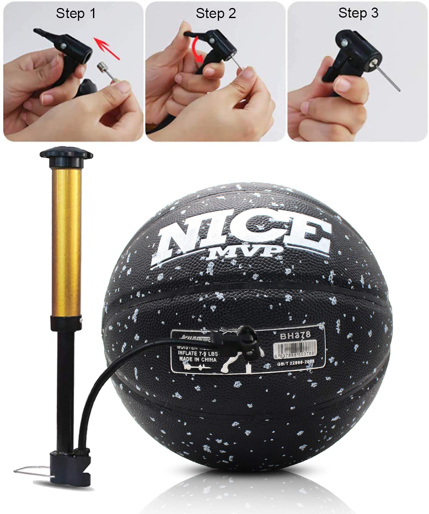Senston Size 7 Basketball - Official Game Ball for Indoor & Outdoor Play - Premium Rubber Basketball for Adults & Youth - Perfect for Street, Park, and Court Games