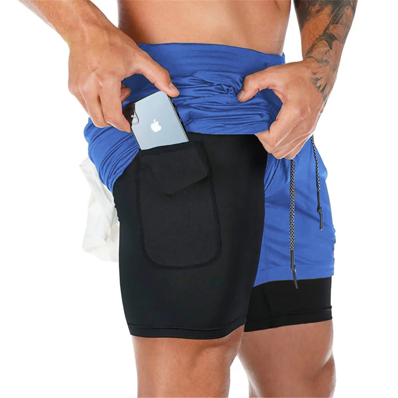 Surenow Men's 2-in-1 Running Shorts with Liner - 7
