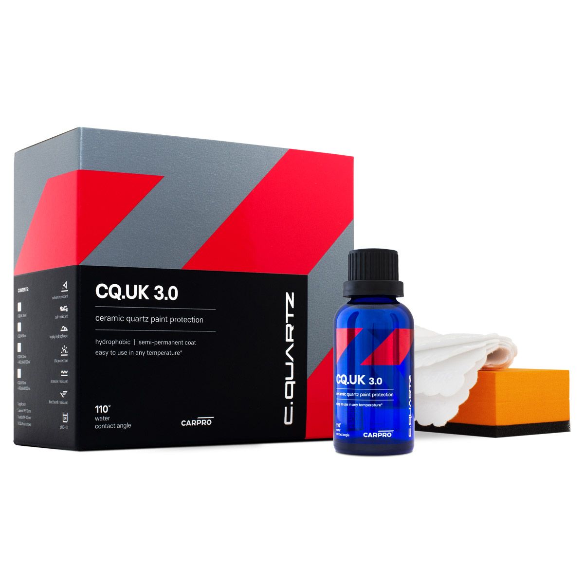 CarPro Cquartz UK Edition 3.0 (50ml Kit) - Premium Ceramic Coating for Cars, Paint Protection, Long-Lasting Shine - Perfect for Detailing, DIY Car Care & Showroom Finish