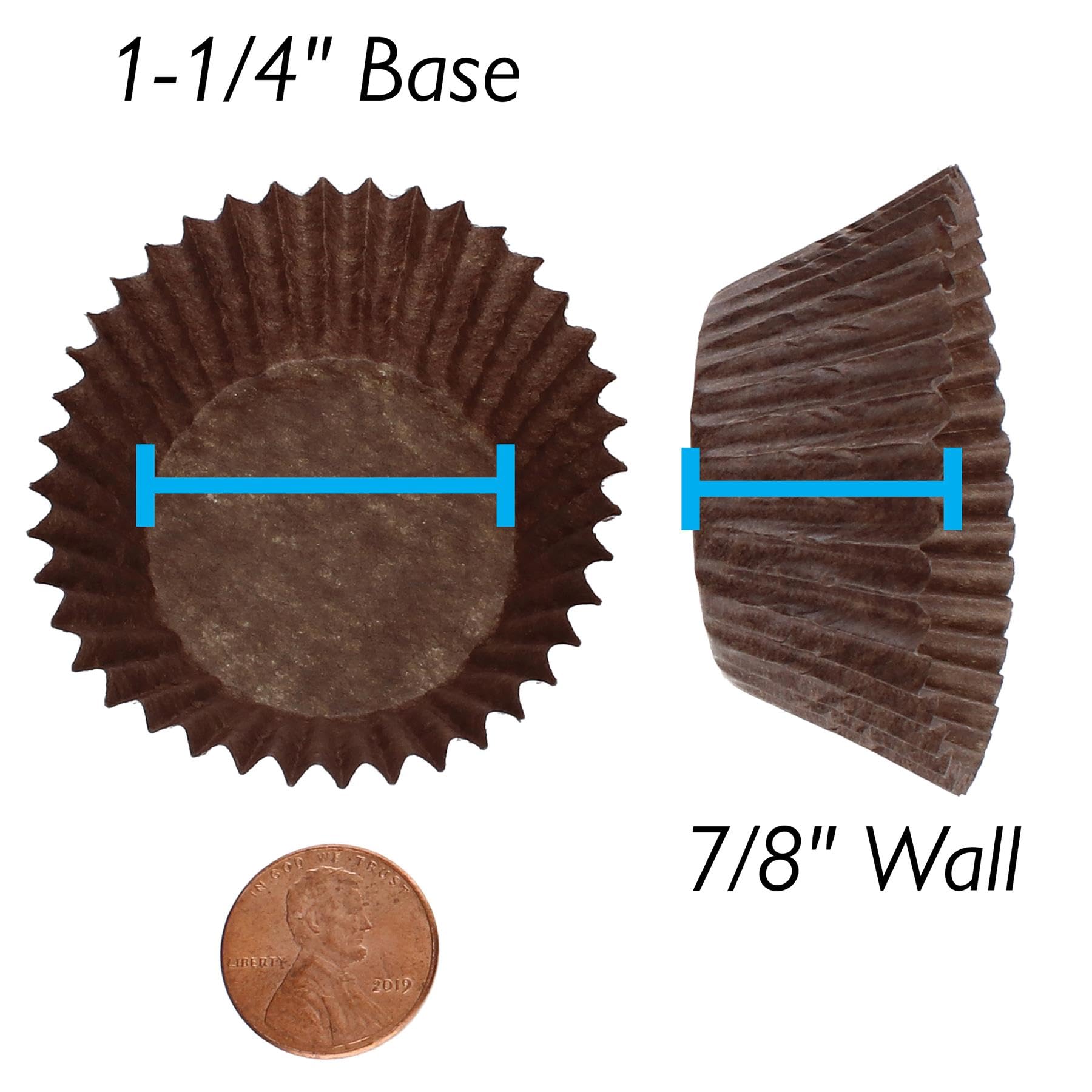 Cybrtrayd 1000-Pack No.6 Brown Glassine Candy Cups - Perfect for Chocolate, Candy, Baking & Party Favors