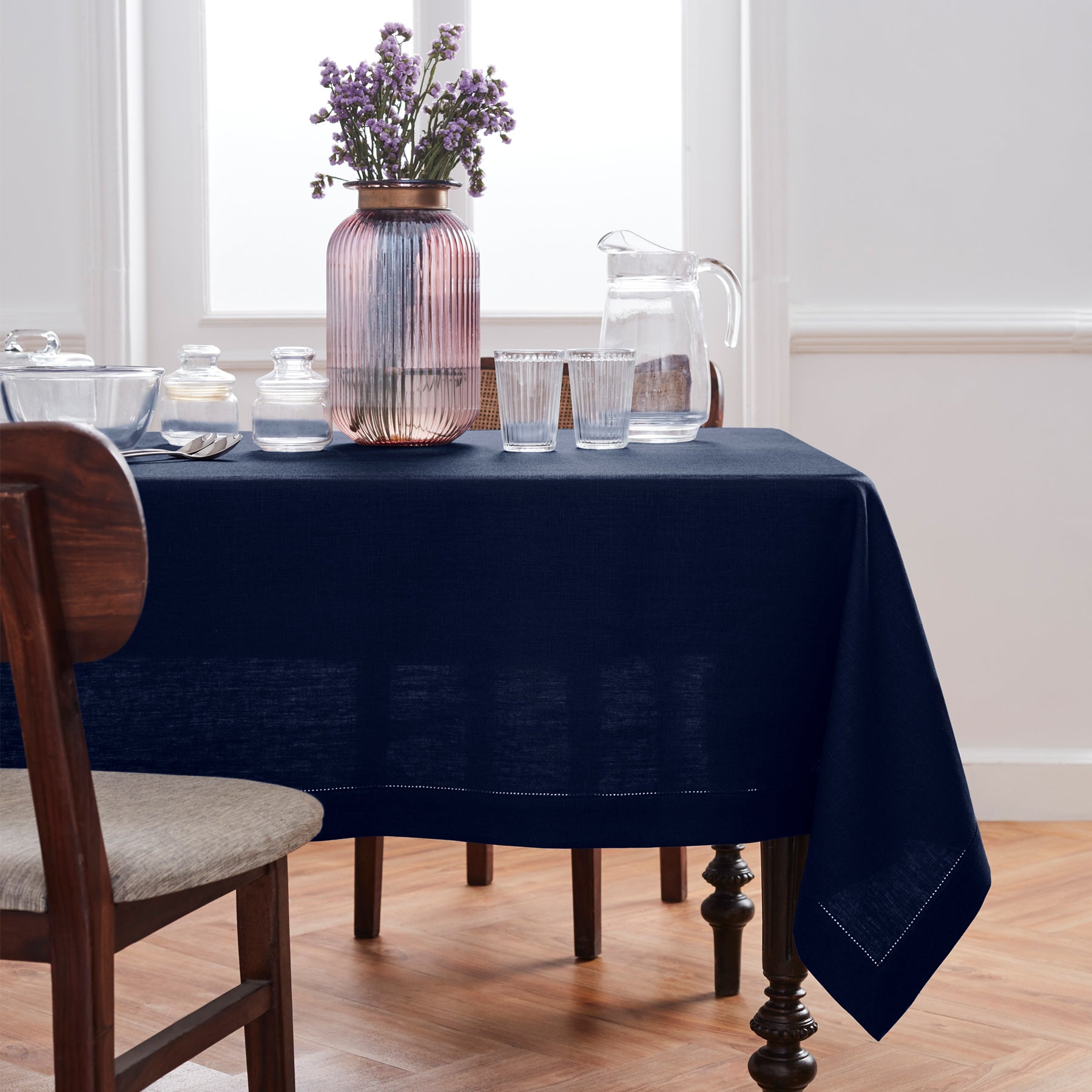 Premium Medium Weight Hemstitch Tablecloth - Elegant Dining Linen for Formal Dinners, Weddings & Special Occasions