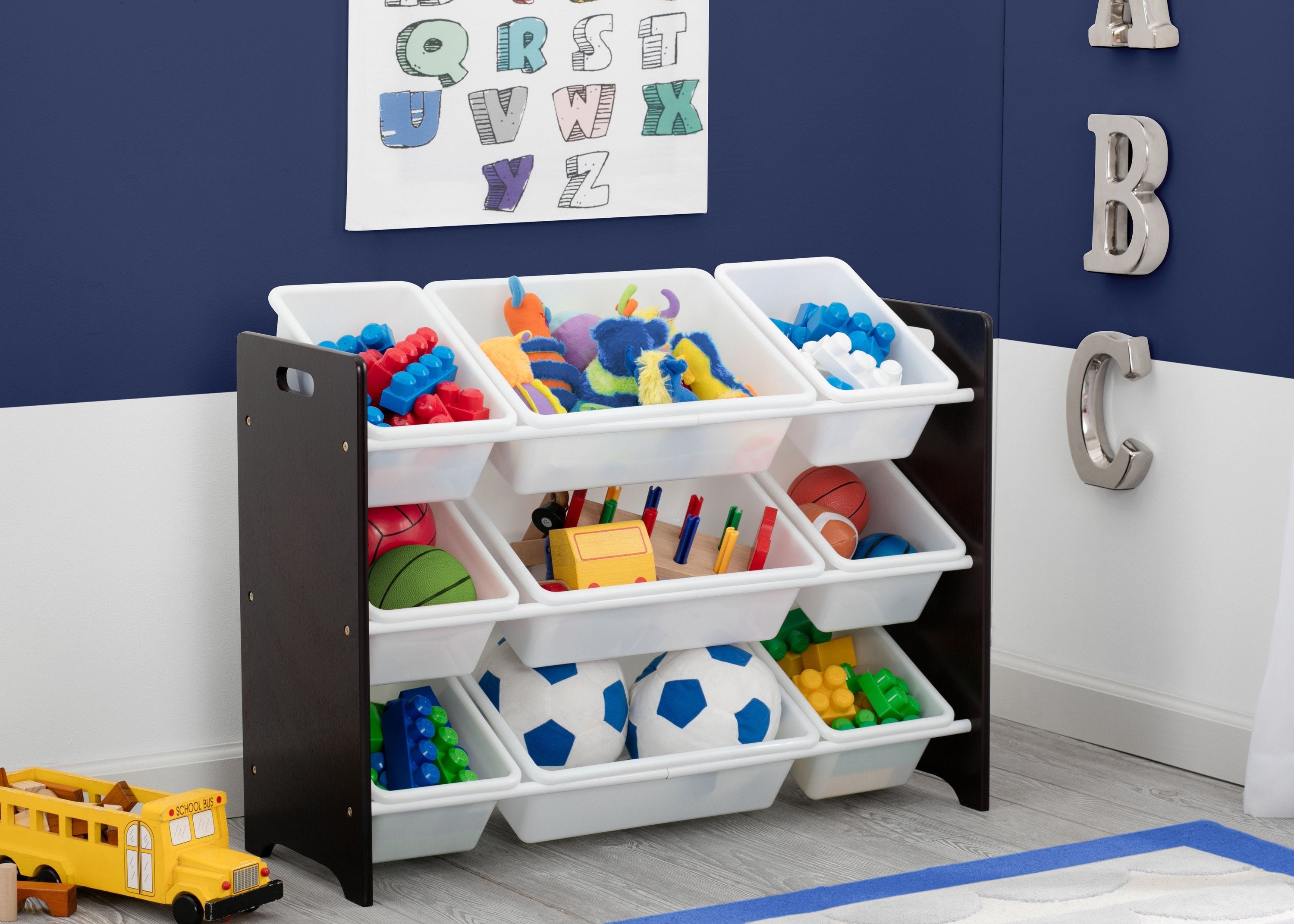 MySize 9 Bin Plastic Toy Organizer - Kids Room Storage Solution for Toys, Books & Crafts - Perfect for Playroom, Bedroom & Classroom Organization