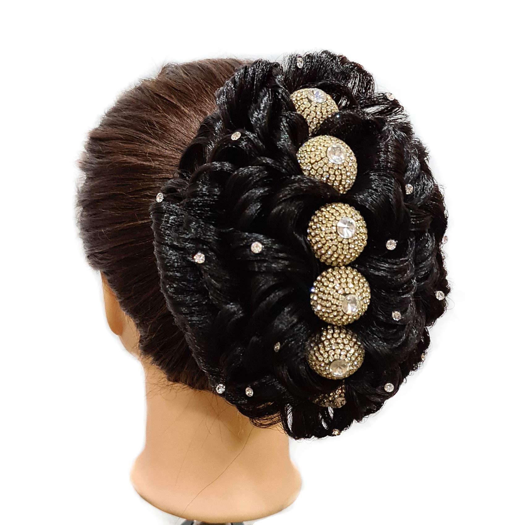 Foreign Holics Synthetic Hair Bun Maker - Hair Donut for Women & Girls - Perfect for Weddings, Prom & Updos (Black)