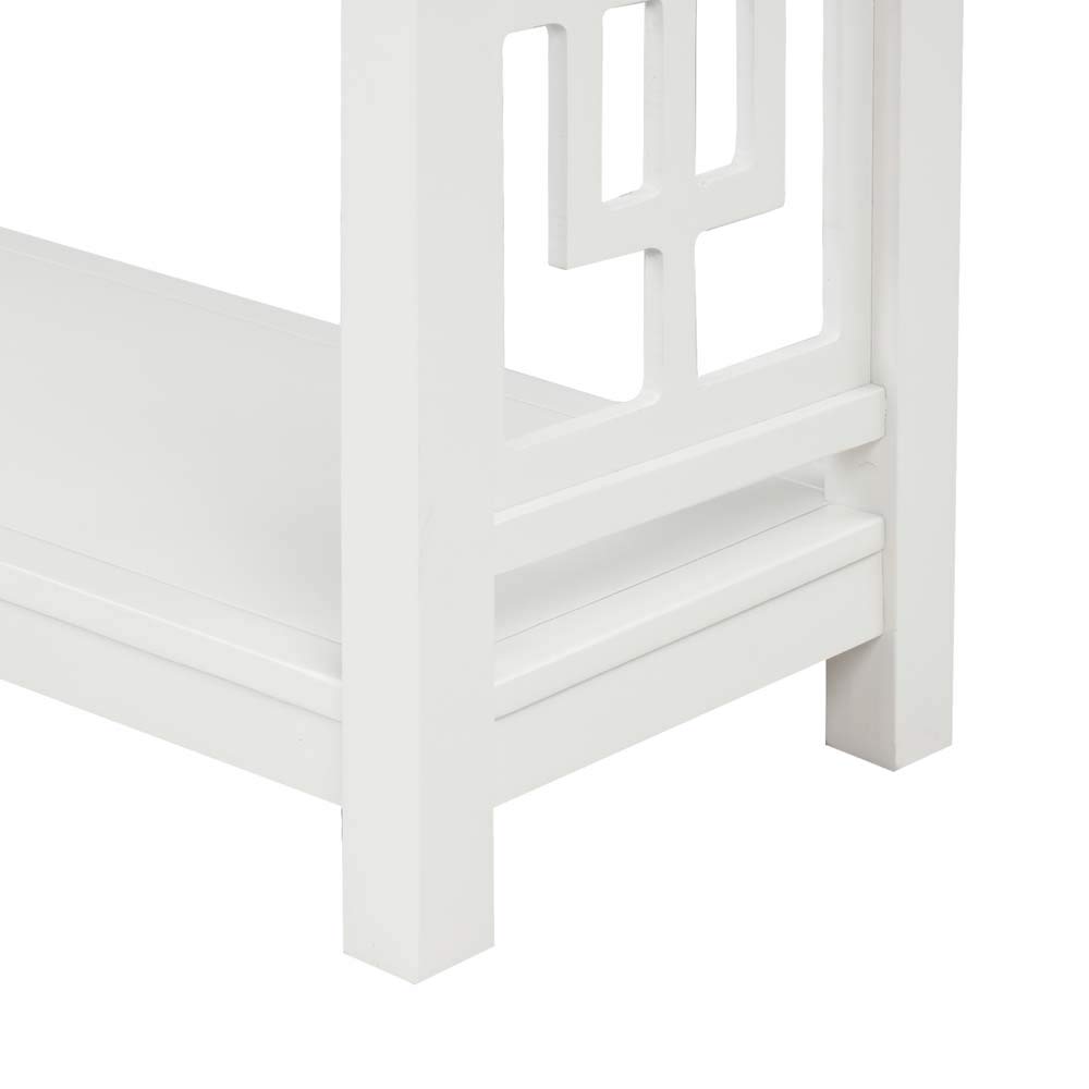 MYTUNES White Console Table with 2 Drawers & Bottom Shelf - Entryway Sofa Table for Living Room, Hallway, or Bedroom - Modern Accent Furniture for Home Decor