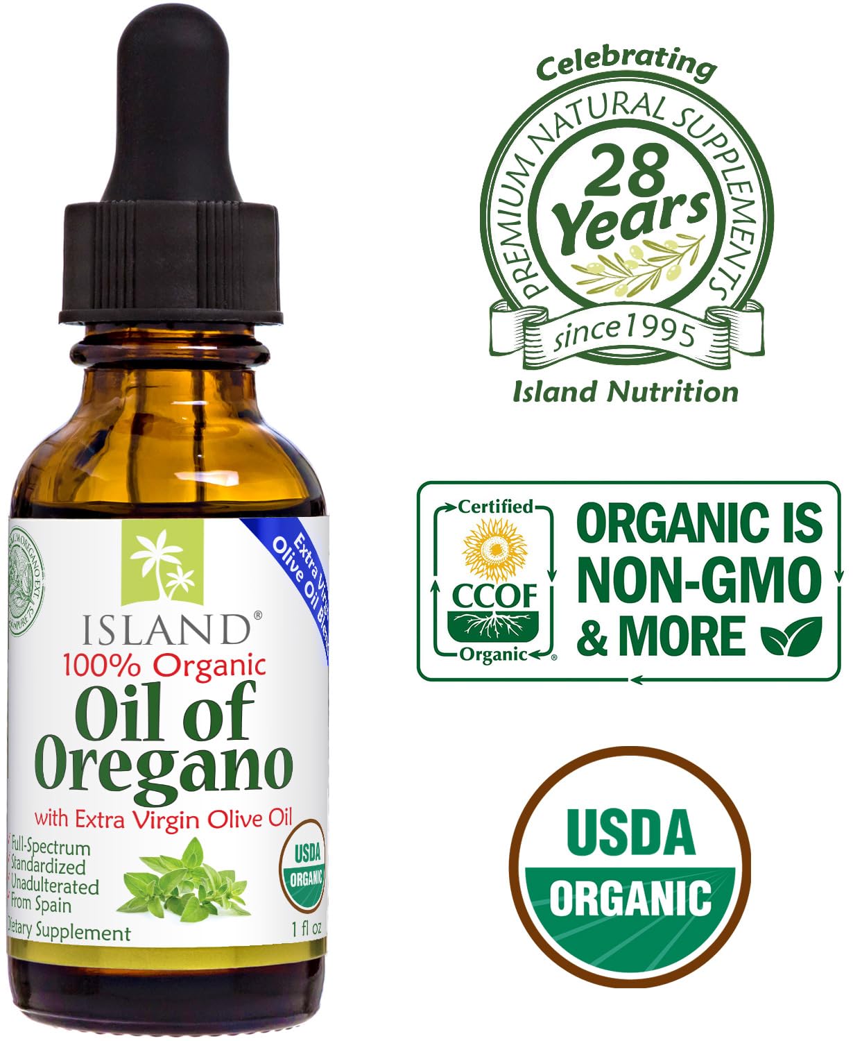Organic Oregano Oil Drops (1 fl oz) - Pure Spanish-Grown Oregano & Olive Oil Blend for Immune Support, Digestive Health & Natural Wellness - Perfect for Cooking, Aromatherapy & DIY Remedies