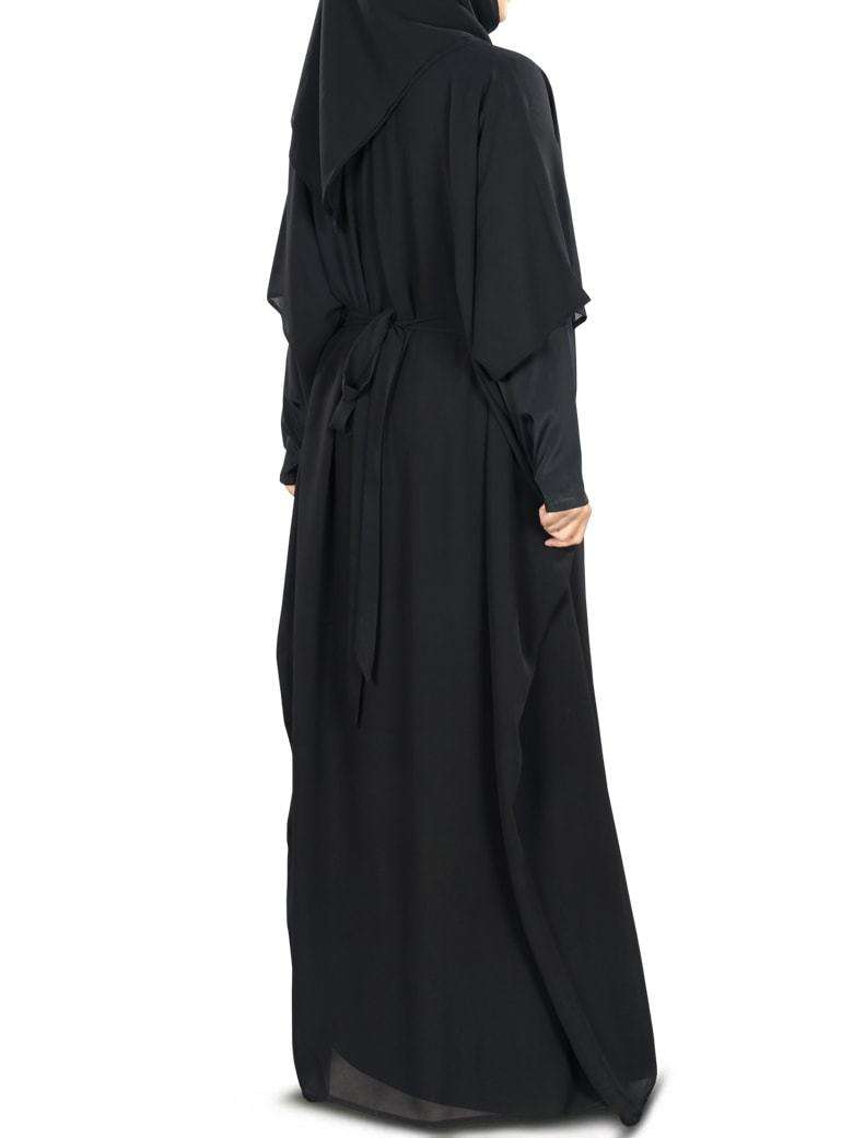 Hand Embroidered Black Kaftan Dress for Women - Elegant Boho Maxi Dress for Beach, Wedding & Special Occasions
