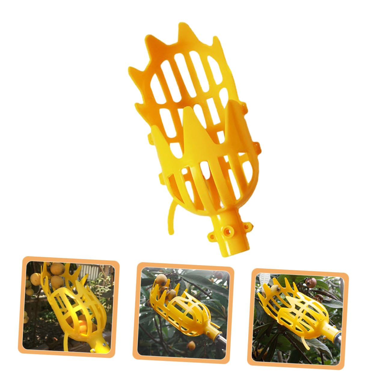 Cabilock Fruit Picker Tool with Basket & Extension Pole - Easy Assemble Lightweight Fruit Harvester for Apple, Orange, Peach Picking - Perfect for Home Garden, Orchard Harvesting & Tall Tree Fruit Collection