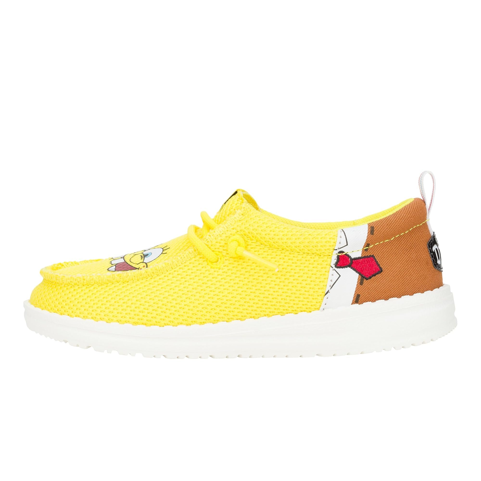 Hey Dude Boys Wally Funk Spongebob Slip-On Shoes - Lightweight Comfortable Sneakers for Kids & Little Big Kids - Perfect for School, Play & Everyday Wear