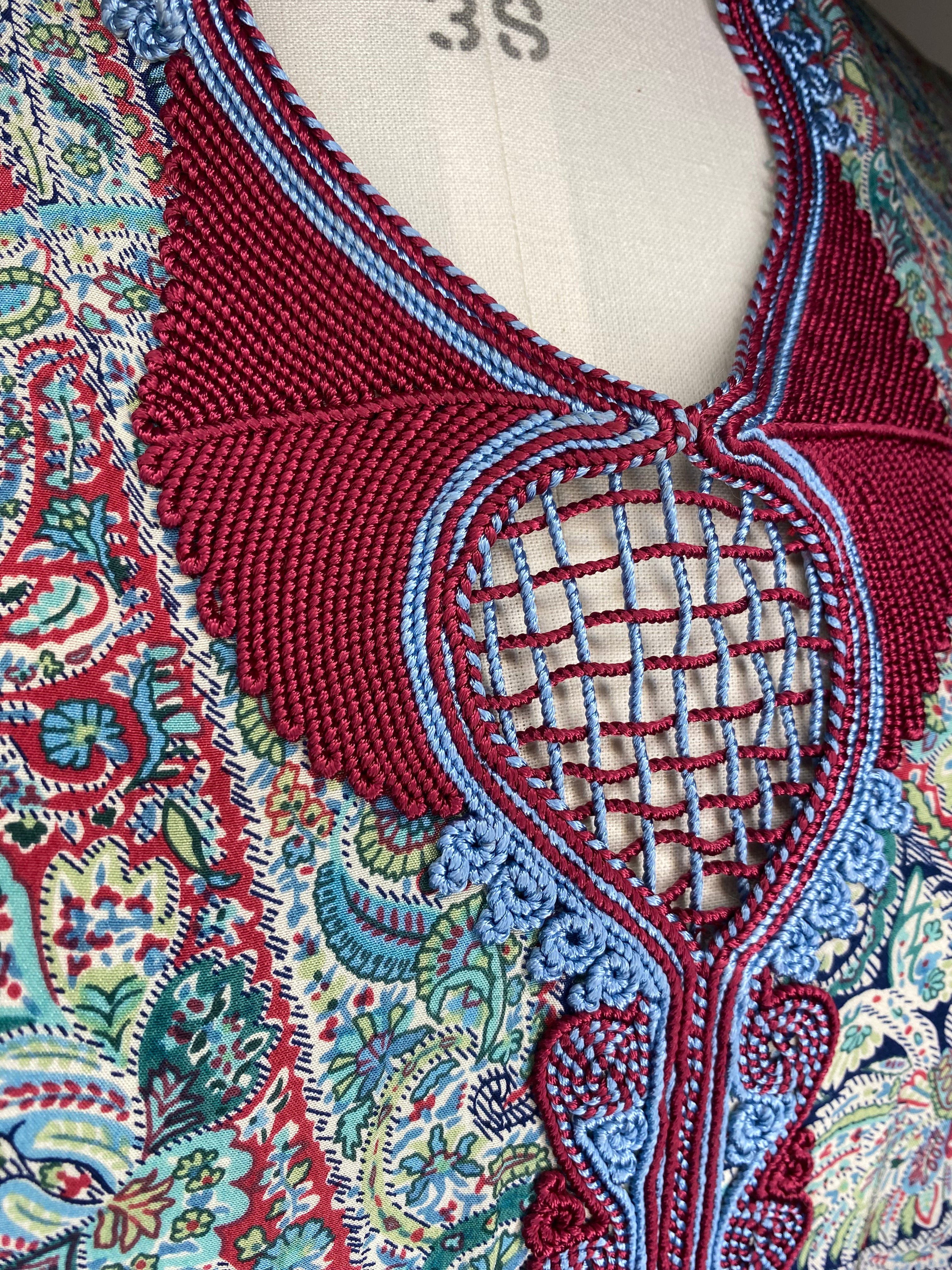 Handmade Floral Liberty Print Kaftan Dress - Women's Boho Maxi Beach Cover Up for Summer Vacation & Poolside Relaxation