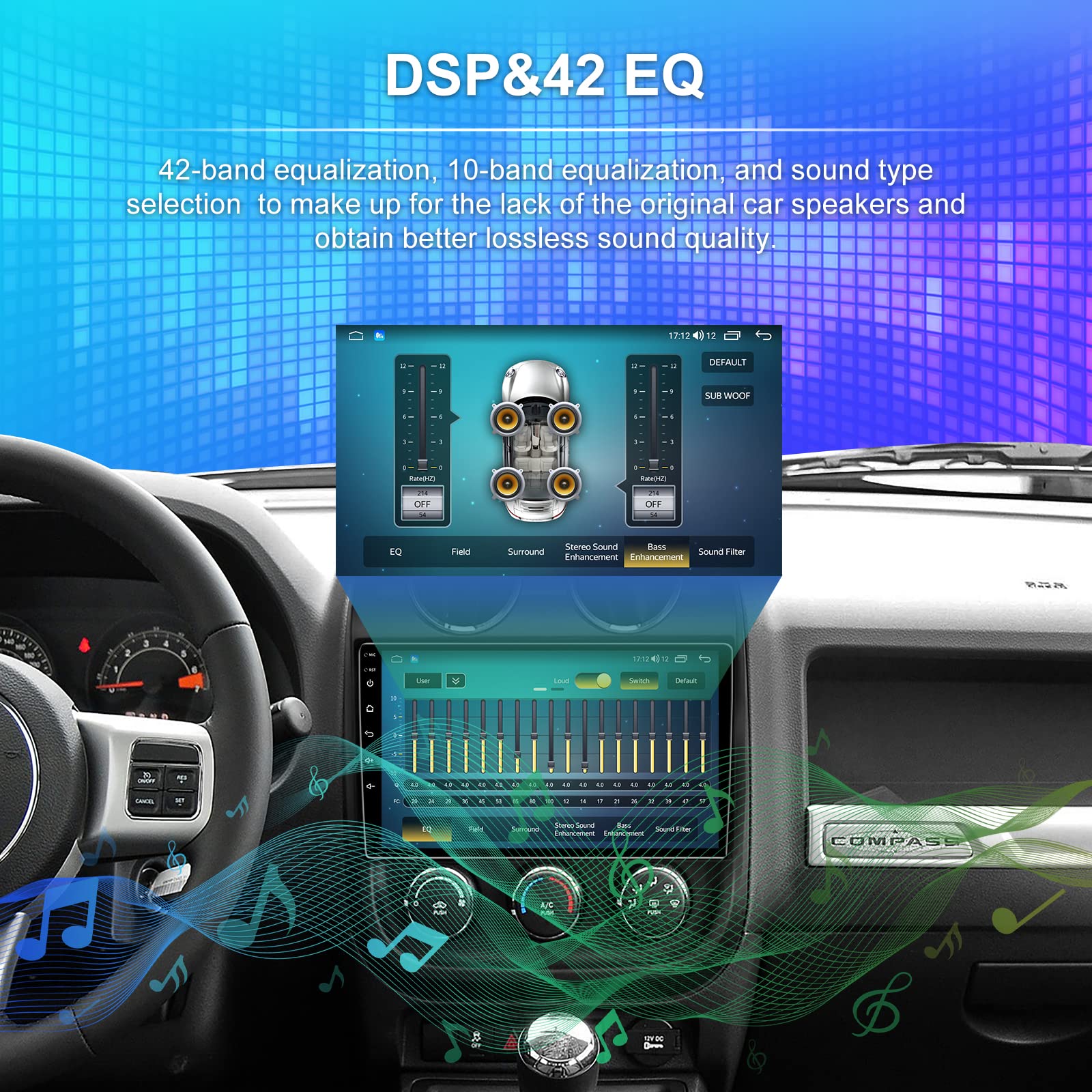 4G+32GB Android 13 Car Stereo with 5G WiFi & 10.1