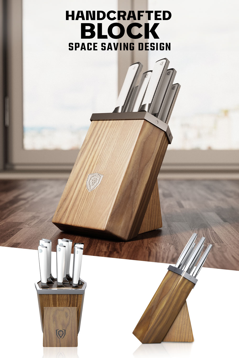 Dalstrong Vanquish Series 8-Piece Knife Block Set with White Handle - NSF Certified for Professional & Home Kitchen Use