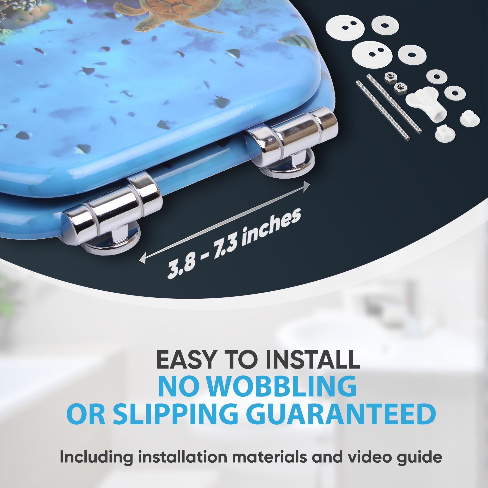 Sanilo Soft Close Elongated Toilet Seat - Quiet Slow Close Lid with Strong Bumpers & Durable Hinges - Perfect for Bathroom Upgrade & Home Renovation