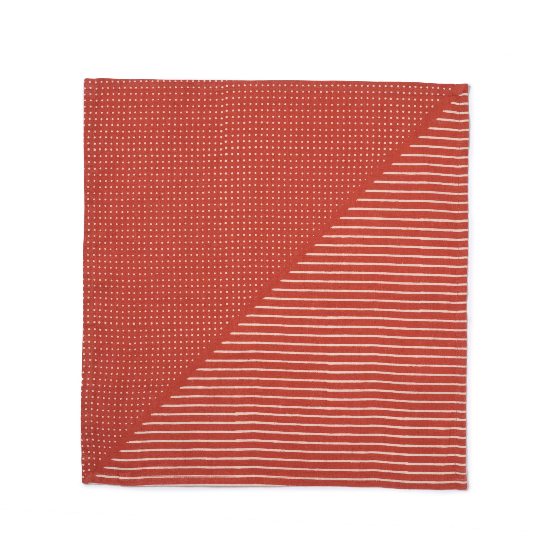 Organic Cotton Madder Red Grain Napkins - Eco-Friendly Dinner Napkins for Everyday Use, Parties & Fine Dining