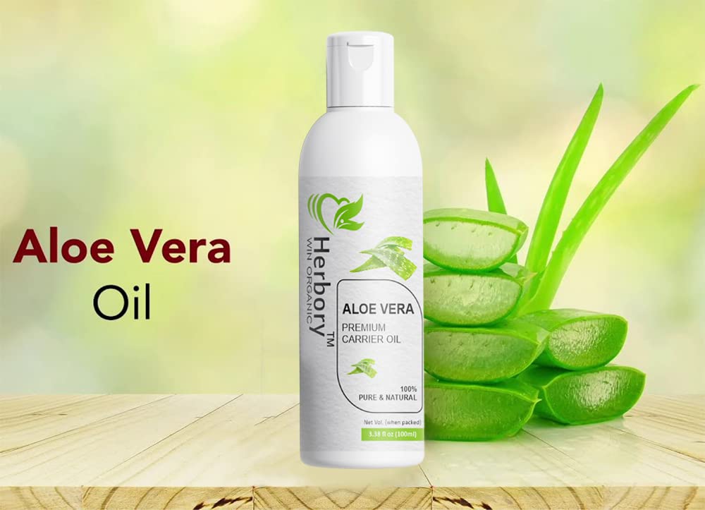 Herbory NS Aloe Vera Hair Oil for Dry Scalp & Hair Growth - Soothing Scalp Treatment with Nourishing Ingredients for Weak, Dull Hair - 50ml - Perfect for Daily Hair Care & Scalp Massage at Home