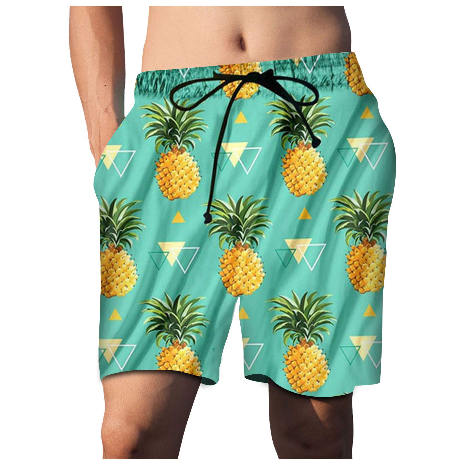 FORUU Men's Swim Trunks 2024 - 3D Printed Food Pattern Quick Dry Swim Shorts for Men, Loose Fit Beach Shorts with Mesh Lining - Perfect for Swimming, Surfing, and Summer Vacation