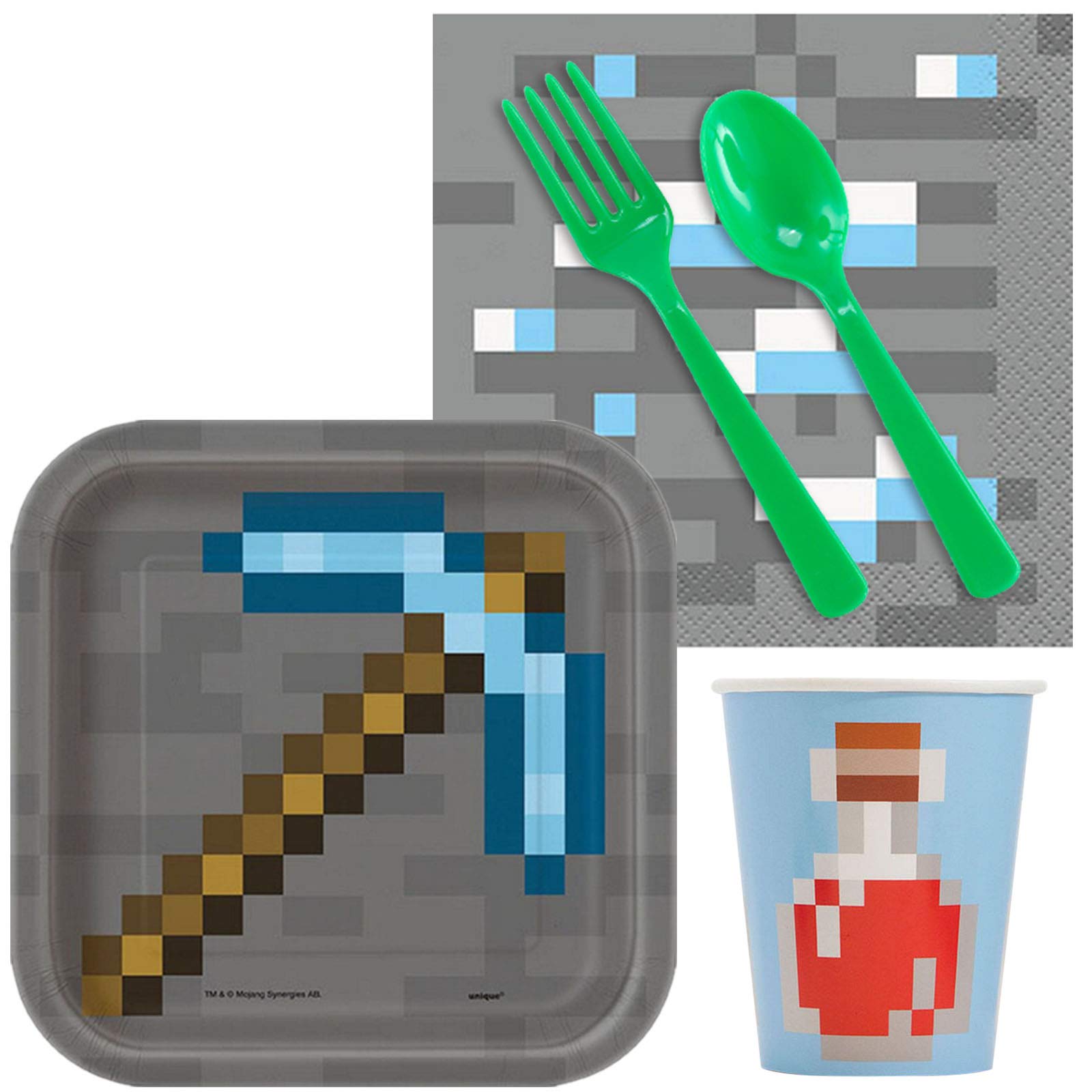 Minecraft Birthday Party Supplies Snack Pack for 16 Guests - Perfect for Kids' Birthday Celebrations & Themed Events