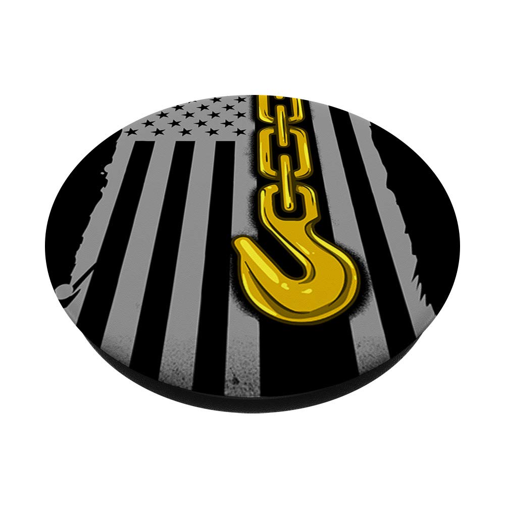 USA Flag Tow Truck Driver PopSockets - Swappable PopGrip for Phone Grip & Stand