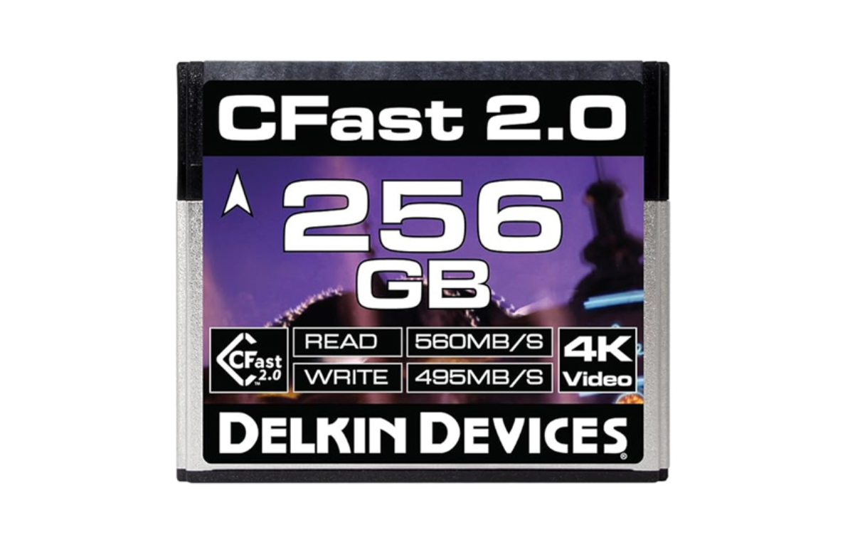 DELKIN 256GB CFAST 2.0 VPG130 Professional Memory Card - High-Speed Performance for 4K Video, DSLR & Cinema Cameras