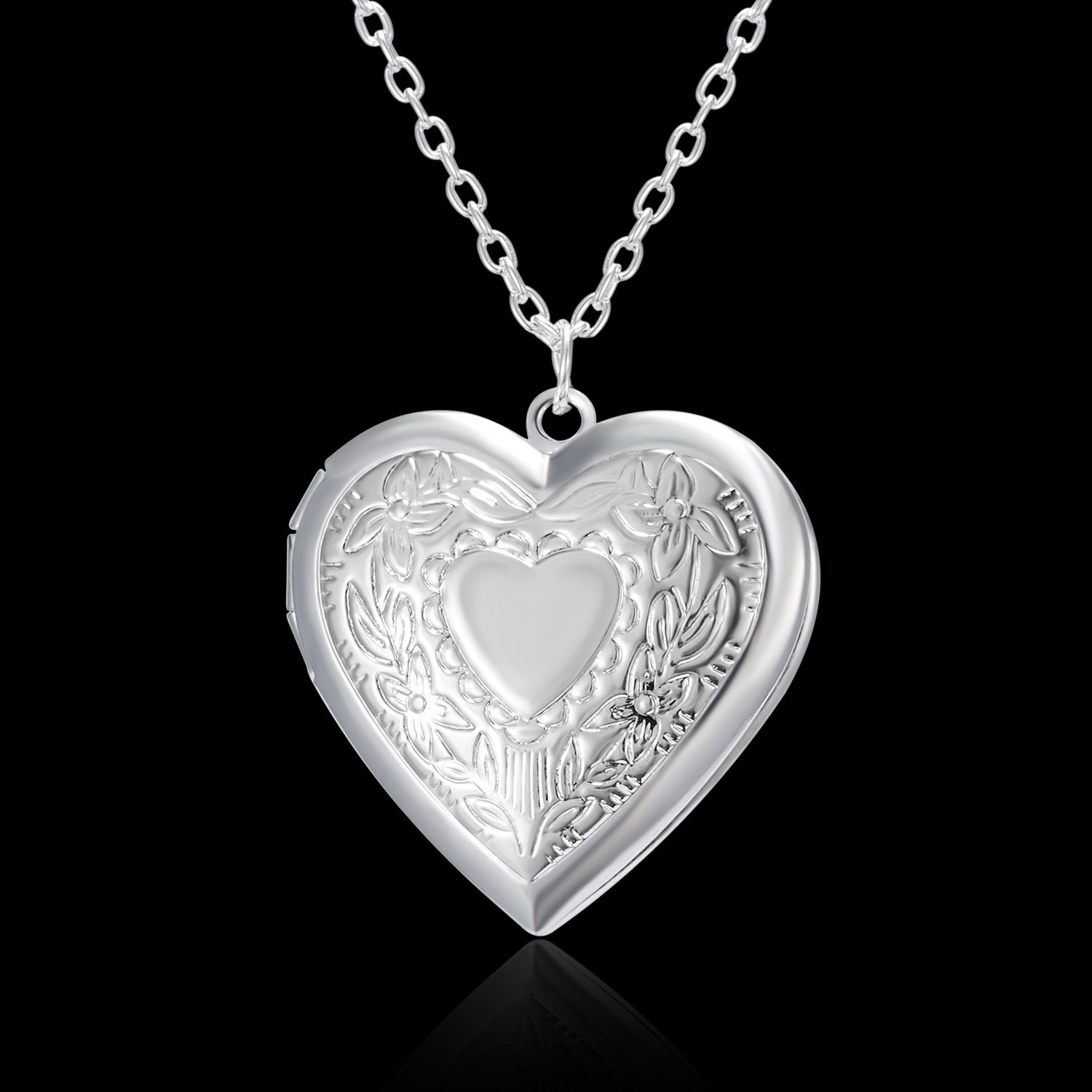 Personalized Heart Photo Pendant Necklace for Women - Custom Engraved Love Jewelry - Valentine's Day Gift for Her - Perfect for Anniversaries, Romantic Dates & Family Keepsakes