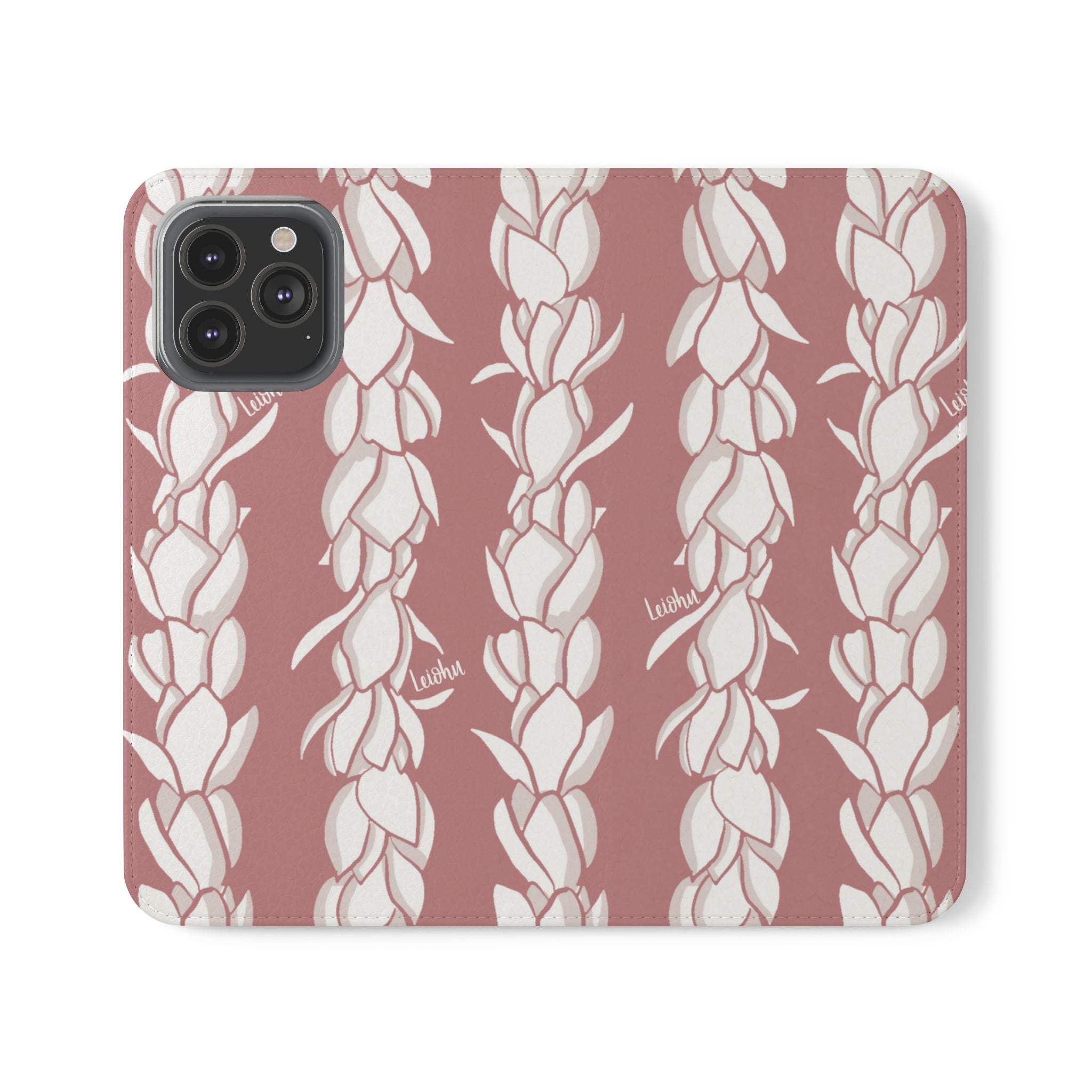 Pikake Lei Folio Case - Premium Hawaiian Flower Design Phone Cover for iPhone & Samsung | Perfect for Travel, Luau Parties & Hawaiian Themed Events