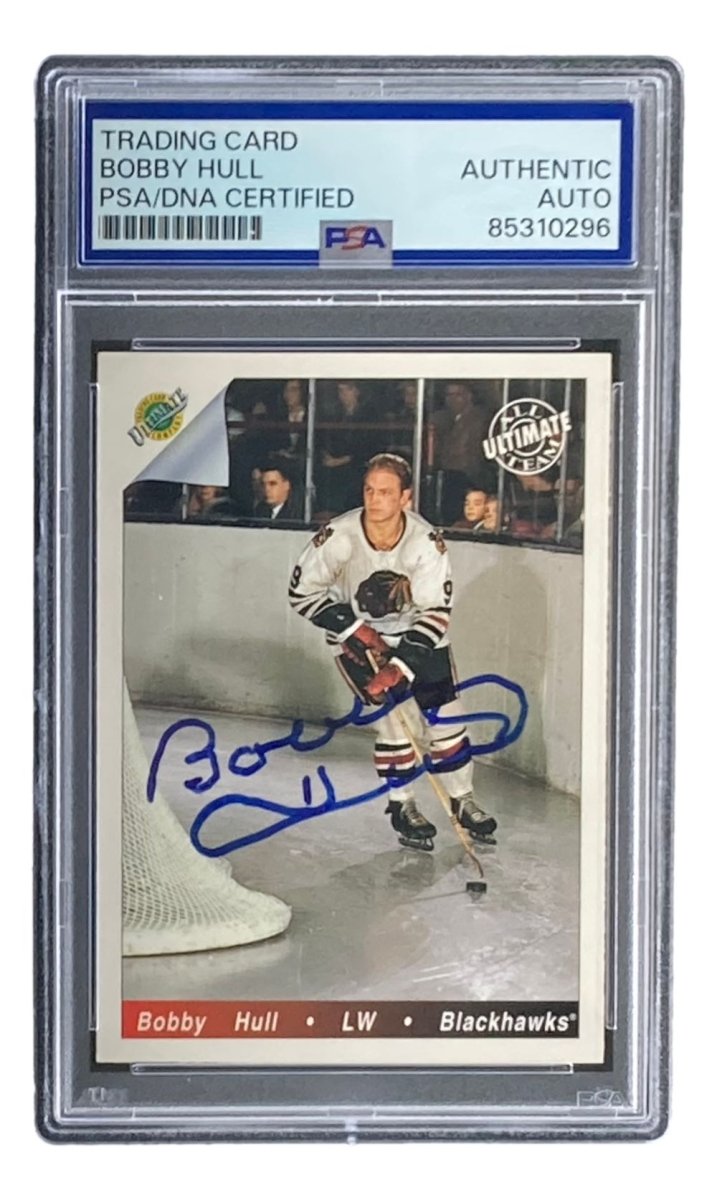 Bobby Hull Autographed 1992 Ultimate #82 Chicago Blackhawks Hockey Trading Card - PSA Certified - Perfect for Collectors, Sports Memorabilia Fans & NHL Gift Ideas