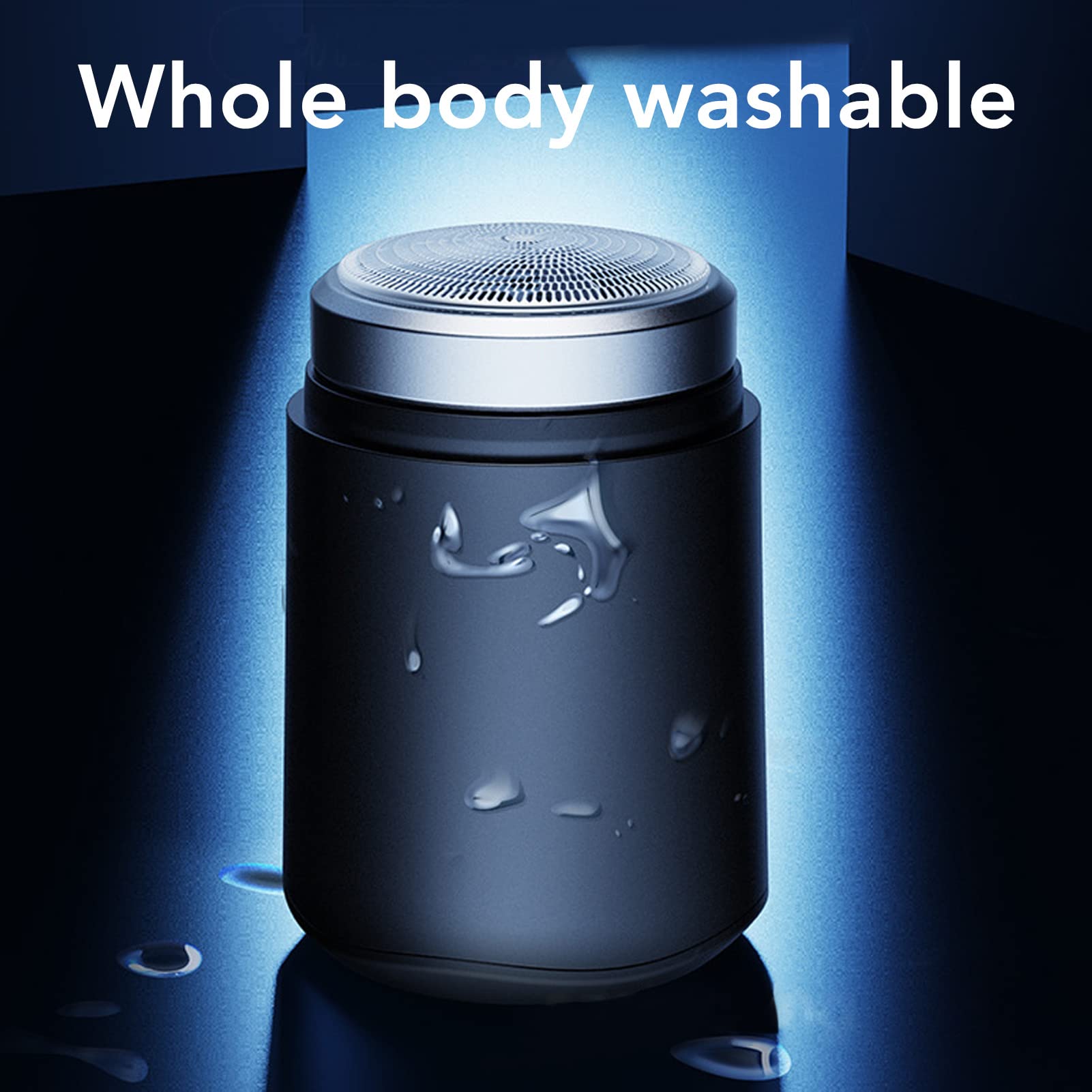 Premium Mini Electric Shaver for Men - Rechargeable Travel Razor with 3 High-Power Steel Blades, Waterproof & Washable Rotary Shaver with Cleaning Brush - Perfect for Home, Office & Business Trips