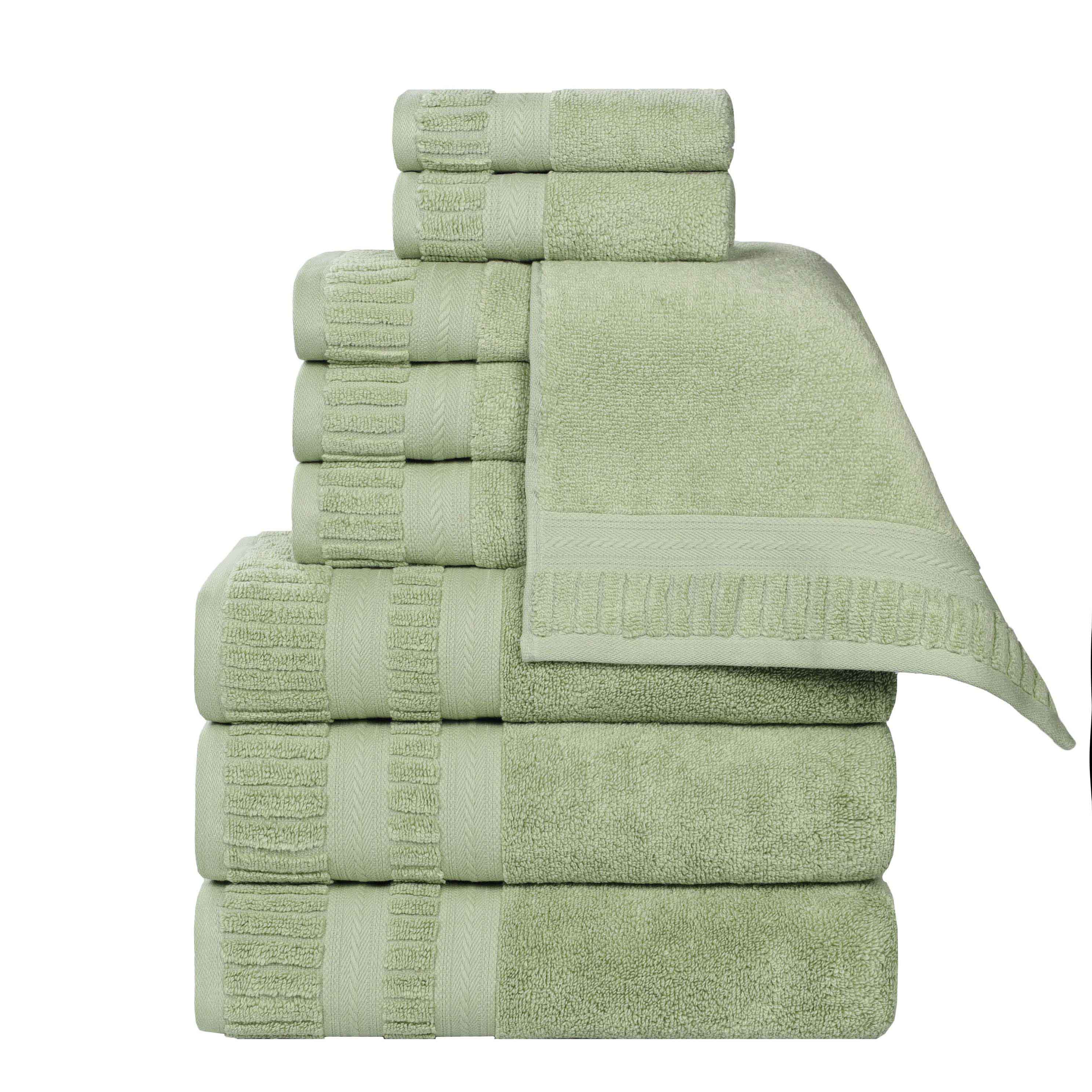 Venice Zero Twist Cotton Medium Weight Absorbent 9-Piece Towel Set | Soft & Quick-Drying Bath Towels for Spa, Gym & Luxury Home Use